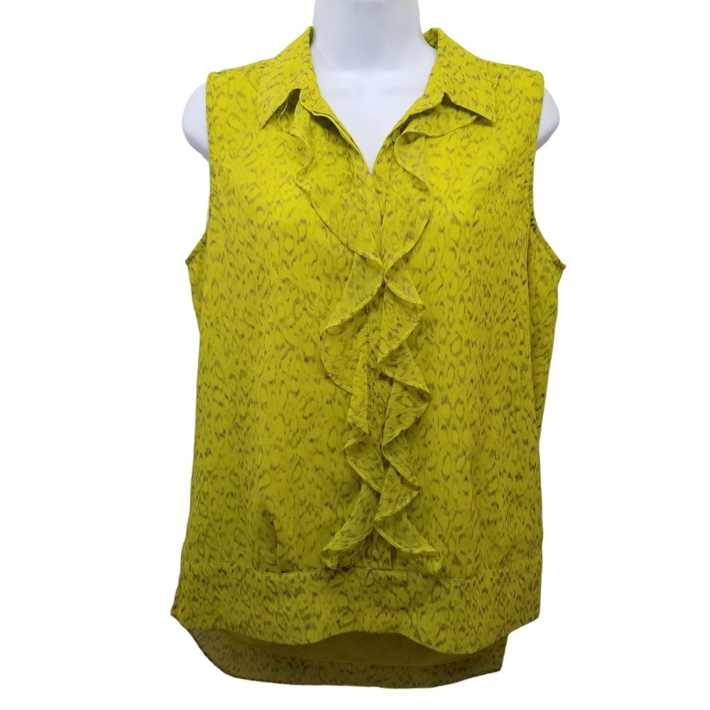 CAbi 3071 S Top‎ Sleeveless Tank Cami Chartreuse REIGN Lightweight Summer Chic